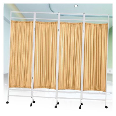 4 Panels Clinic Privacy Screen,Folding Portable Room Divider,Stainless Steel Frame,Save Space for Office Beauty Salons Clinic(Color4)