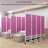 4 Panels Clinic Privacy Screen,Folding Portable Room Divider,Stainless Steel Frame,Save Space for Office Beauty Salons Clinic(Color4) view 3