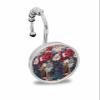 4th of July 12PCS Shower Curtain Hooks Rings, Retro Red Blue Roses White Daisy Decorative Shower Curtain Hooks for Bathroom Stainless Steel Rustproof Shower Curtain Rings view 1
