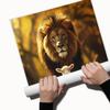 Lamb and Lion Christian Art, Lion of Judah Canvas Print, Picture of Christ, LDS Bible Art, Savior Wall Decor, Religious Painting-11x14Inch Ready to Hang(Framed) view 3