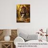 Lamb and Lion Christian Art, Lion of Judah Canvas Print, Picture of Christ, LDS Bible Art, Savior Wall Decor, Religious Painting-11x14Inch Ready to Hang(Framed) view 4