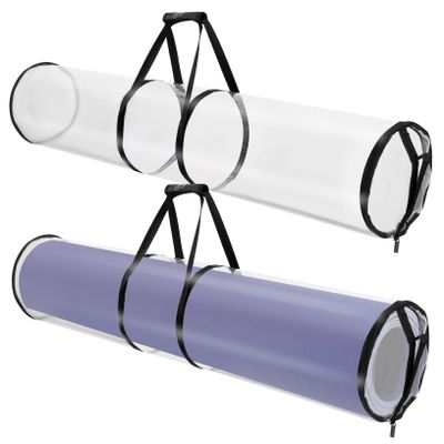 VILLCASE 2pcs Packaging Paper Storage Bags Wrapping Paper Holder Storage Container PVC Comfort Grip Handles for Home Office