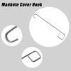 LZMZMQ Manhole Hook 24 40 59 Inch, Handhole Lid Hook for Faucet Lid/Septic Tanks/Vault/Riser Covers, Square Handle & Semicircular Curved Hook Manhole Pullers(L 100CM/40IN) view 3