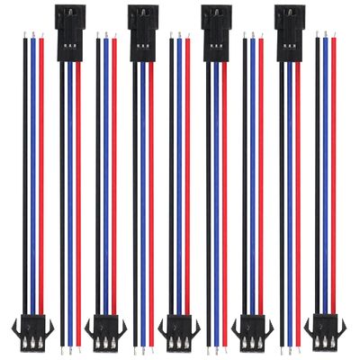 10Pairs JST SM 3Pins Plug Male to Female Wire Connector Adapter 20cm 22AWG