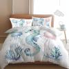 Twin Reversible Duvet Cover 3 Pieces Seahorse, Soft Brushed Microfiber Bedding Set 69 X 91 Inches for Kids & Adults, Beige Comforter Cover with Zipper Closure & 2 Pillow Shams view 2