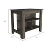 Rockaway 3 Shelf Kitchen Island Dark Brown and Onix view 2