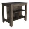 Rockaway 3 Shelf Kitchen Island Dark Brown and Onix view 3