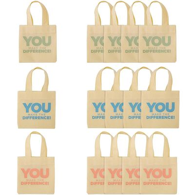 Fun Express 6" X 6" Mini You Make The Difference Appreciation Nonwoven Totes - 12 Pieces