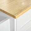 Mobile Kitchen Island with Storage, Kitchen Cart with Wood Top, Storage Drawers, 3 Door Cabinets, Adjustable Shelves and Towel Rack, White view 3