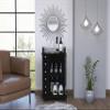 6 Bottle 3 Shelf Bar Cart Black view 1