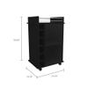 6 Bottle 3 Shelf Bar Cart Black view 2