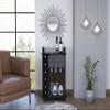 6 Bottle 3 Shelf Bar Cart Black view 3