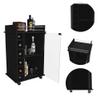 6 Bottle 3 Shelf Bar Cart Black view 4