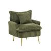 30.31 inch Single Chair Fashion Sofa, Green Sofa, coarse Corduroy Fabric, Soft and Comfortable, Suitable for Apartment Office Living Room Bedroom Meeting Room view 2