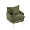 30.31 inch Single Chair Fashion Sofa, Green Sofa, coarse Corduroy Fabric, Soft and Comfortable, Suitable for Apartment Office Living Room Bedroom Meeting Room view 3