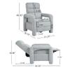 31.25" Push Back Recliner Armchair Upholstered Recliner Chair Single Sofa with Adjustable Backrest for Living Room, Light Grey view 2