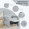 31.25" Push Back Recliner Armchair Upholstered Recliner Chair Single Sofa with Adjustable Backrest for Living Room, Light Grey view 4