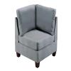 Living Room Furniture Corner Wedge Grey Linen Like Fabric 1pc Cushion Wedge Sofa Wooden Legs view 1