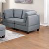 Living Room Furniture Corner Wedge Grey Linen Like Fabric 1pc Cushion Wedge Sofa Wooden Legs view 2