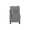 Living Room Furniture Corner Wedge Grey Linen Like Fabric 1pc Cushion Wedge Sofa Wooden Legs view 4