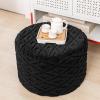 AbunHeri Round Ottoman Pouf,Foot Stools Ottoman,Foot Rest,Black,20x20x14In view 1