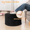 AbunHeri Round Ottoman Pouf,Foot Stools Ottoman,Foot Rest,Black,20x20x14In view 4