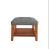 Gray Fabric Oak Bench view 4