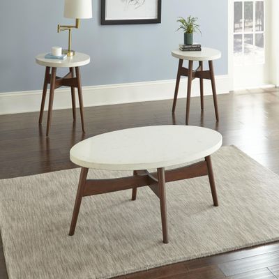3 Pcs Table Set White