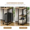 78.75 Inches Double Computer Desk for Two Person, Extra Long Home Office Desk with Monitor Shelf and CPU Stand, Brown view 3