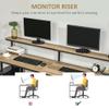 78.75 Inches Double Computer Desk for Two Person, Extra Long Home Office Desk with Monitor Shelf and CPU Stand, Brown view 4