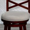 30" Bar Height X Back Swivel Stool, Cherry, Beige Fabric Seat view 2