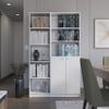 2 2 Home Bookcase Set, 42" Wide with 8 Shelves and Double Door Cabinet, Living Room Set White view 1