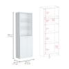 2 2 Home Bookcase Set, 42" Wide with 8 Shelves and Double Door Cabinet, Living Room Set White view 2