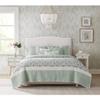 6 Pcs Cotton Percale Quilt Set with Throw Pillows Aqua Full,Queen view 3