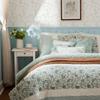 6 Pcs Cotton Percale Quilt Set with Throw Pillows Aqua Full,Queen view 4