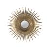 28.3" in Retro Design Gold Sunburst Metal Wall Mirror Decorative Mirror for a Bedroom, Dressing Room, Hallway or Living Space. view 2