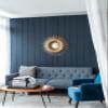28.3" in Retro Design Gold Sunburst Metal Wall Mirror Decorative Mirror for a Bedroom, Dressing Room, Hallway or Living Space. view 3
