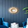 28.3" in Retro Design Gold Sunburst Metal Wall Mirror Decorative Mirror for a Bedroom, Dressing Room, Hallway or Living Space. view 4