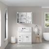 36'' W x 30'' H Bathroom Mirror Medicine Cabinet Wooden Door Medicine Cabinets for Bathroom, Wall Mounted Recessed or, Bathroom Mirror with Storage view 4