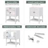 24" Bathroom Vanity Base Only, Soild Wood e, Bathroom Storage Cabinet with Doors and Open Shelf, White view 3