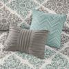 6 Pcs Printed Quilt Set with Throw Pillows Aqua King,Cal King HN633 view 3