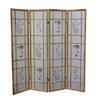 70" Tall 4 Panel Screen, Room Divider Shoji, Natural Wood view 1