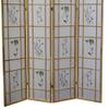 70" Tall 4 Panel Screen, Room Divider Shoji, Natural Wood view 3