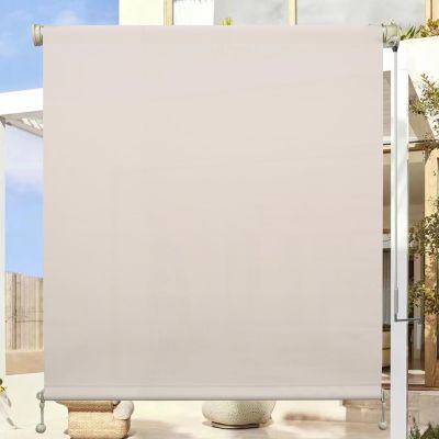 Outdoor Roller Shades,Offer 95% UV Protection,Sun Roller Shade Cloth Roll up Blinds Cordless Waterproof Designed for patios, porches, gazebos, and Balconies,92" W 78" H