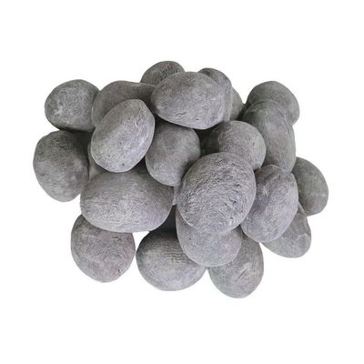 24 Fireplace Ceramic Pebbles, Round Fireplace Stone, Gas Fireplace Logs for Various Indoor Outdoor Fireplaces, Electric Fireplaces and Mantels (Gray)