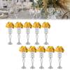 10 Pcs Vases for Centerpieces with Crystal Beads, 19.7inch Tall Elegant Wedding Centerpieces Vase for Party Decoration, Metal Flower Stand for Wedding, Celebration, Party view 3