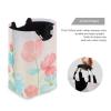 Blue Pink Flowers in Summer laundry baskets, folding and waterproof large laundry with sturdy handle laundry hamper rack mediumfor tool view 3