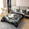 Erosebridal Tai Chi Bagua Dragon 100% Cotton Bedding Set Queen for Adults Boys Girls Traditional Chinese Pattern Duvet Cover Asian Oriental Theme Comforter Cover Mythical Animals Retro Cloudy Moon view 3