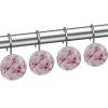 12 Pack Decorative Shower Curtain Hooks, Durable Stainless Steel Rings Hooks for Bathroom Shower Window Rods Curtains view 2