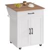 MAHANCRIS Kitchen Island on Wheels with Drop Leaf, Folding Countertop Kitchen Island Cart, Kitchen Island Table with Towel Rack, Drawer, for Kitchen, Dining Room, White and Walnut KIBZ12501 view 1